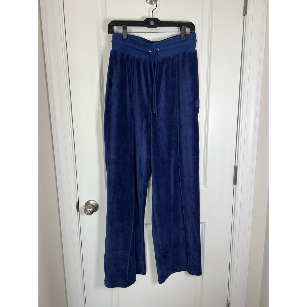 Free People FP Movement Let's Volley Velour Blue Pants Size Large